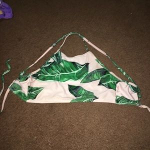 pink with leaves bathing suit top